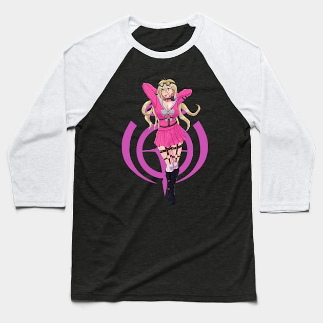 Dangan girl V3 Miu Baseball T-Shirt by zeocloud